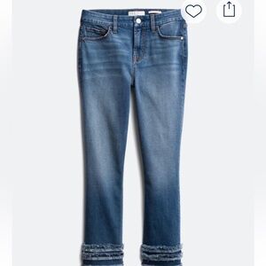 Jen 7 by 7 for all mankind - Cropped Fringe Hem Straight Leg Jean - Size 16.